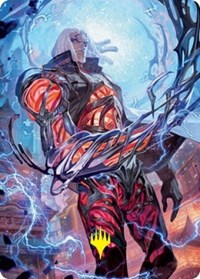 Tezzeret, Betrayer of Flesh Art Card (Gold-Stamped Signature), Art Series: Kamigawa: Neon Dynasty