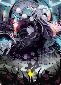 Echo of Death's Wail Art Card (Gold-Stamped Signature), Art Series: Kamigawa: Neon Dynasty