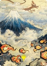 Mountain (299) Art Card (Gold-Stamped Signature), Art Series: Kamigawa: Neon Dynasty