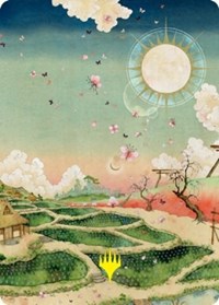 Plains (293) Art Card (79/81) (Gold-Stamped Signature), Art Series: Kamigawa: Neon Dynasty