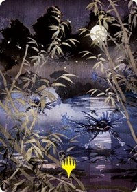 Swamp (297) Art Card (Gold-Stamped Signature), Art Series: Kamigawa: Neon Dynasty