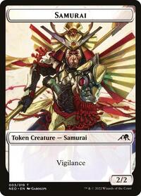 Samurai (003) // Spirit (009) Double-sided Token, Kamigawa: Neon Dynasty