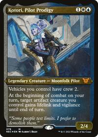 Kotori, Pilot Prodigy (Display Commander) - Thick Stock, Commander: Kamigawa: Neon Dynasty