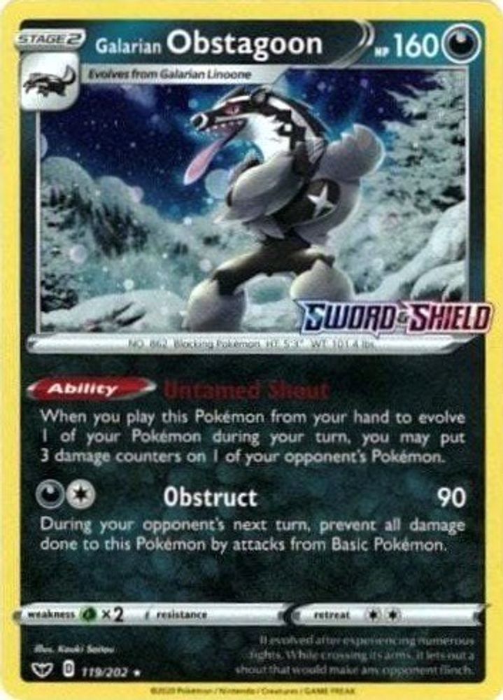Galarian Obstagoon - 119/202 (Cosmos Holo)