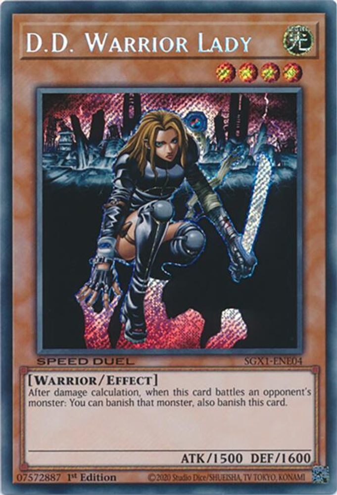 D.D. Warrior Lady (Secret Rare), 1st-edition, front