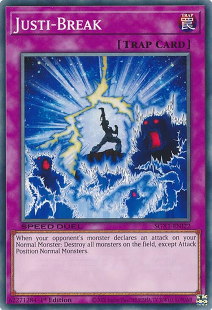 Justi-Break, 1st-edition, front