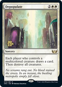 Depopulate, Prerelease Cards