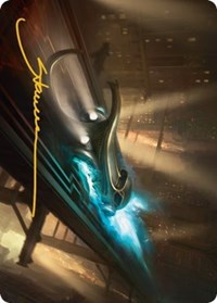 Run Out of Town Art Card (Gold-Stamped Signature), Art Series: Streets of New Capenna