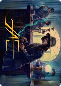Wiretapping Art Card (Gold-Stamped Signature), Art Series: Streets of New Capenna