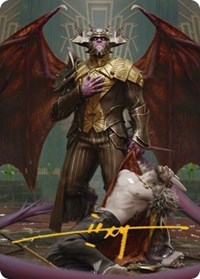 Ob Nixilis, the Adversary Art Card (31/81) (Gold-Stamped Signature), Art Series: Streets of New Capenna