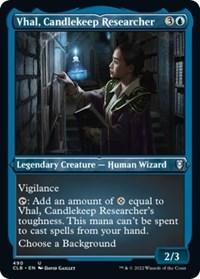 Vhal, Candlekeep Researcher (Foil Etched), Commander Legends: Battle for Baldur's Gate