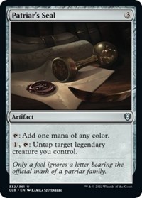 Patriar's Seal, Commander Legends: Battle for Baldur's Gate