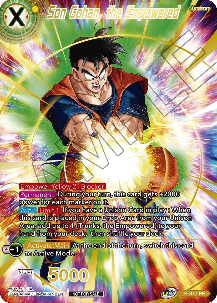Son Gohan, the Empowered (Gold Stamped), Standard, front