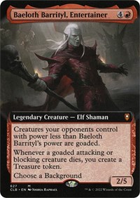 Baeloth Barrityl, Entertainer (Extended Art), Commander Legends: Battle for Baldur's Gate