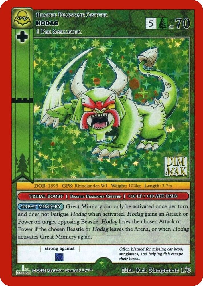 Hodag, Holo, front