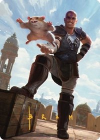 Minsc & Boo, Timeless Heroes Art Card (72/81) (Gold-Stamped Signature), Art Series: Commander Legends: Battle for Baldur's Gate