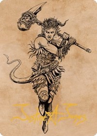 Karlach, Fury of Avernus Art Card (54/81) (Gold-Stamped Signature), Art Series: Commander Legends: Battle for Baldur's Gate