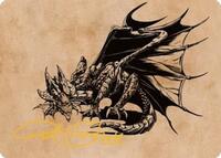 Ancient Copper Dragon Art Card (52/81) (Gold-Stamped Signature), Art Series: Commander Legends: Battle for Baldur's Gate
