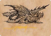 Ancient Brass Dragon Art Card (49/81) (Gold-Stamped Signature), Art Series: Commander Legends: Battle for Baldur's Gate