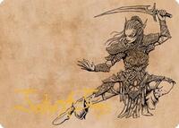 Lae'zel, Vlaakith's Champion Art Card (Gold-Stamped Signature), Art Series: Commander Legends: Battle for Baldur's Gate