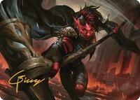 Karlach, Fury of Avernus Art Card (34/81) (Gold-Stamped Signature), Art Series: Commander Legends: Battle for Baldur's Gate