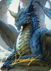 Young Blue Dragon Art Card (Gold-Stamped Signature), Art Series: Commander Legends: Battle for Baldur's Gate