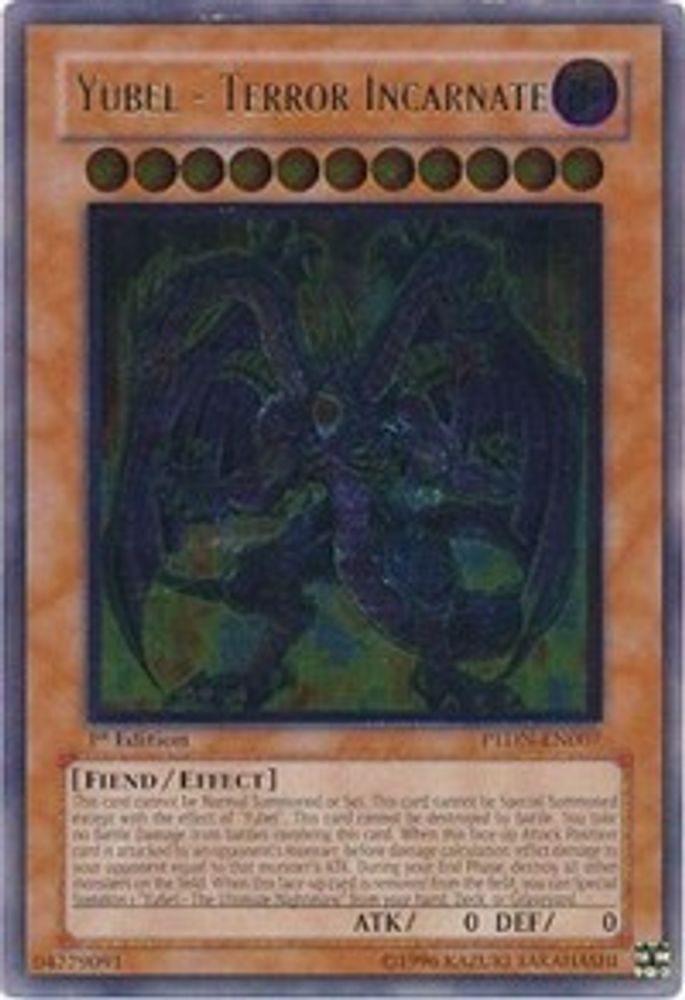 Yubel - Terror Incarnate (UTR), 1st-edition, front