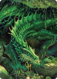 Adult Green Dragon Art Card (Gold-Stamped Signature), Art Series: Commander Legends: Battle for Baldur's Gate