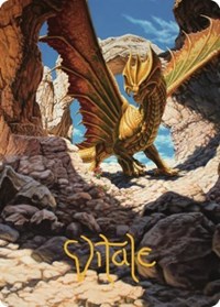 Ancient Brass Dragon Art Card (2/81) (Gold-Stamped Signature), Art Series: Commander Legends: Battle for Baldur's Gate
