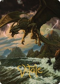 Ancient Bronze Dragon Art Card (3/81) (Gold-Stamped Signature), Art Series: Commander Legends: Battle for Baldur's Gate