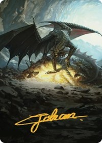 Ancient Copper Dragon Art Card (4/81) (Gold-Stamped Signature), Art Series: Commander Legends: Battle for Baldur's Gate