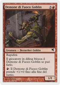 Goblin Fire Fiend (Italian) - "Demone di Fuoco Goblin", Magic Encyclopedia 2005 (Salvat/Hachette)