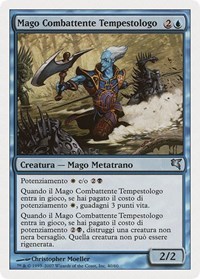 Stormscape Battlemage (Italian) - "Mago Combattente Tempestologe", Magic Encyclopedia 2005 (Salvat/Hachette)
