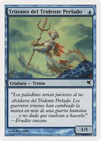 Merfolk of the Pearl Trident (Spanish) - "Tritones del Tridente Perlado", Magic Encyclopedia 2005 (Salvat/Hachette)