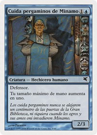 Minamo Scrollkeeper (Spanish) - "Cuida pergaminos de Minamo", Magic Encyclopedia 2005 (Salvat/Hachette)