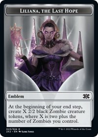 Emblem - Liliana, the Last Hope // Spirit (002) Double-Sided Token, Double Masters 2022