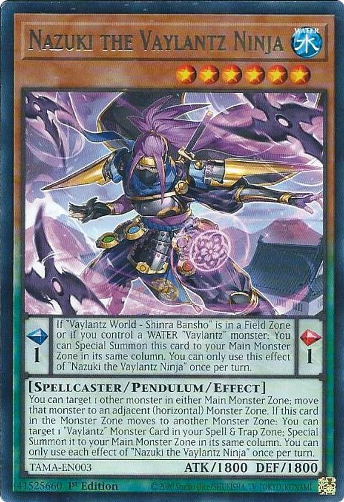 Nazuki the Vaylantz Ninja, 1st-edition, front