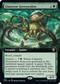 Llanowar Greenwidow (Extended Art), Dominaria United