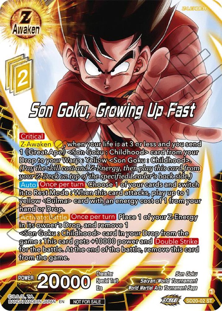 Son Goku, Growing Up Fast (ZENKAI Celebration Pack), Foil, front