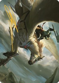 Cleaving Skyrider Art Card (Gold-Stamped Signature), Art Series: Dominaria United