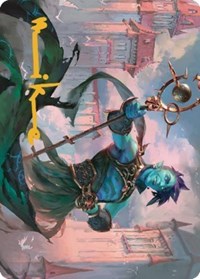 Haughty Djinn Art Card (Gold-Stamped Signature), Art Series: Dominaria United