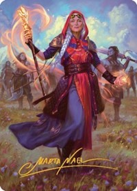 Jaya, Fiery Negotiator Art Card (34/81) (Gold-Stamped Signature), Art Series: Dominaria United