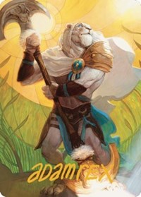 Ajani, Sleeper Agent Art Card (Gold-Stamped Signature), Art Series: Dominaria United