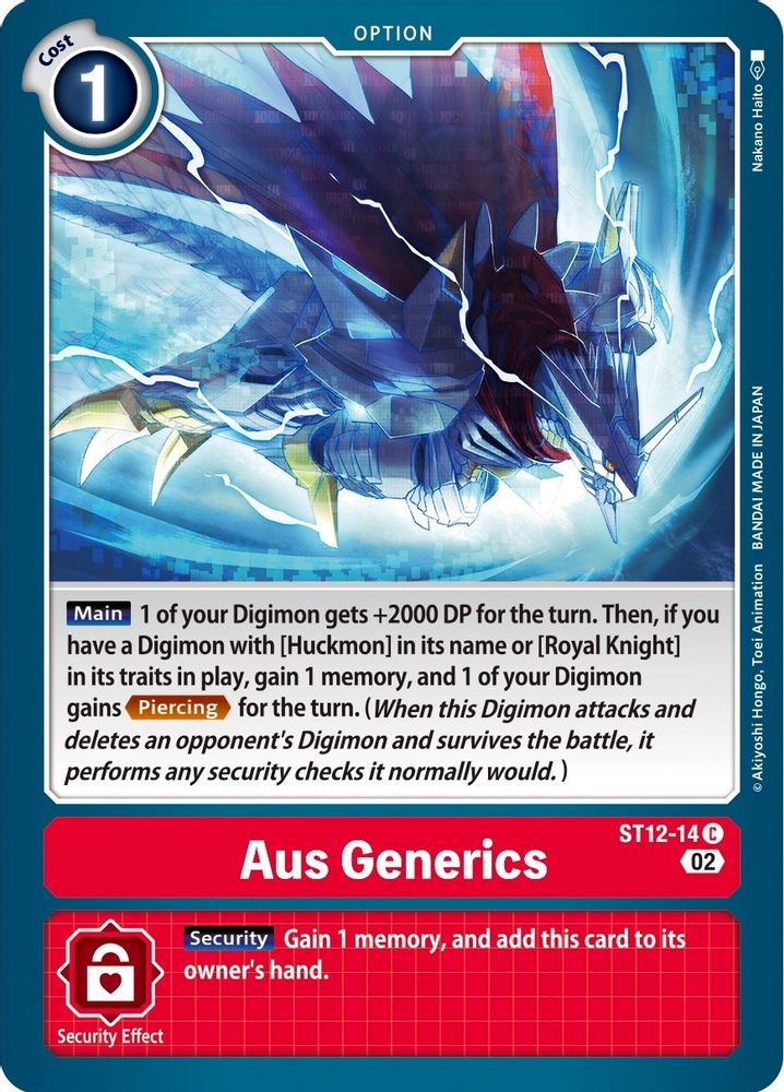 Aus Generics, Standard, front