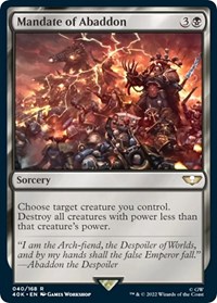 Mandate of Abaddon, Universes Beyond: Warhammer 40,000