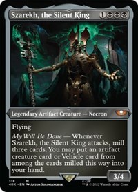 Szarekh, the Silent King (Display Commander) (Foil Etched) - Thick Stock, Universes Beyond: Warhammer 40,000