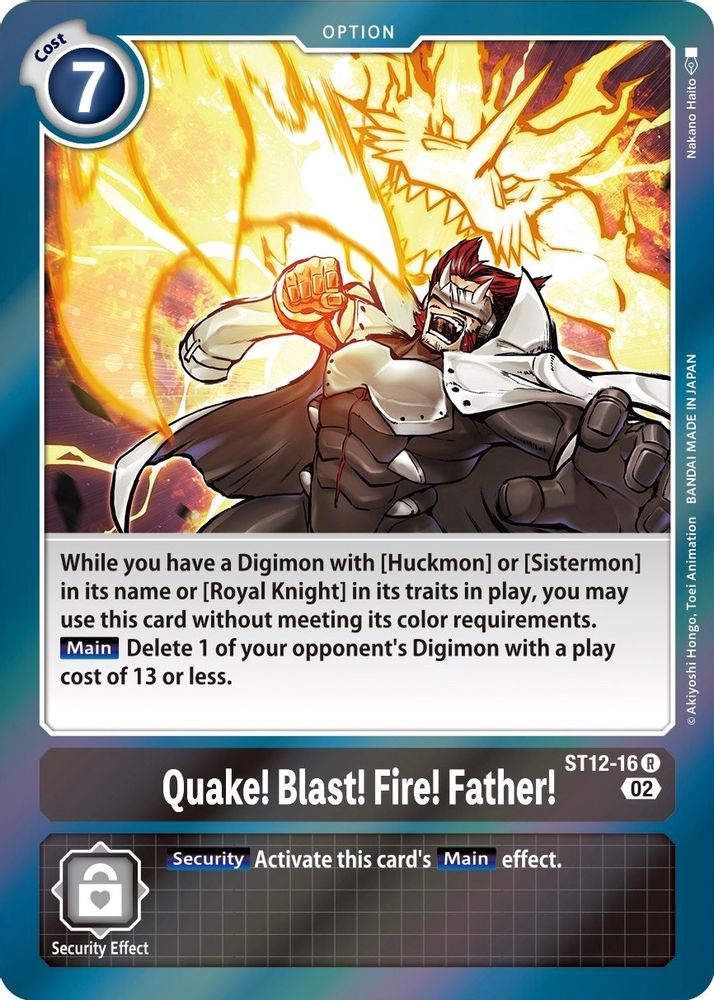 Quake! Blast! Fire! Father!, Foil, front