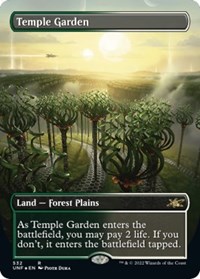 Temple Garden (Borderless) (Galaxy Foil), Unfinity