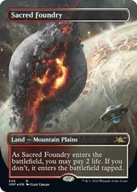 Sacred Foundry (Borderless) (Galaxy Foil), Unfinity