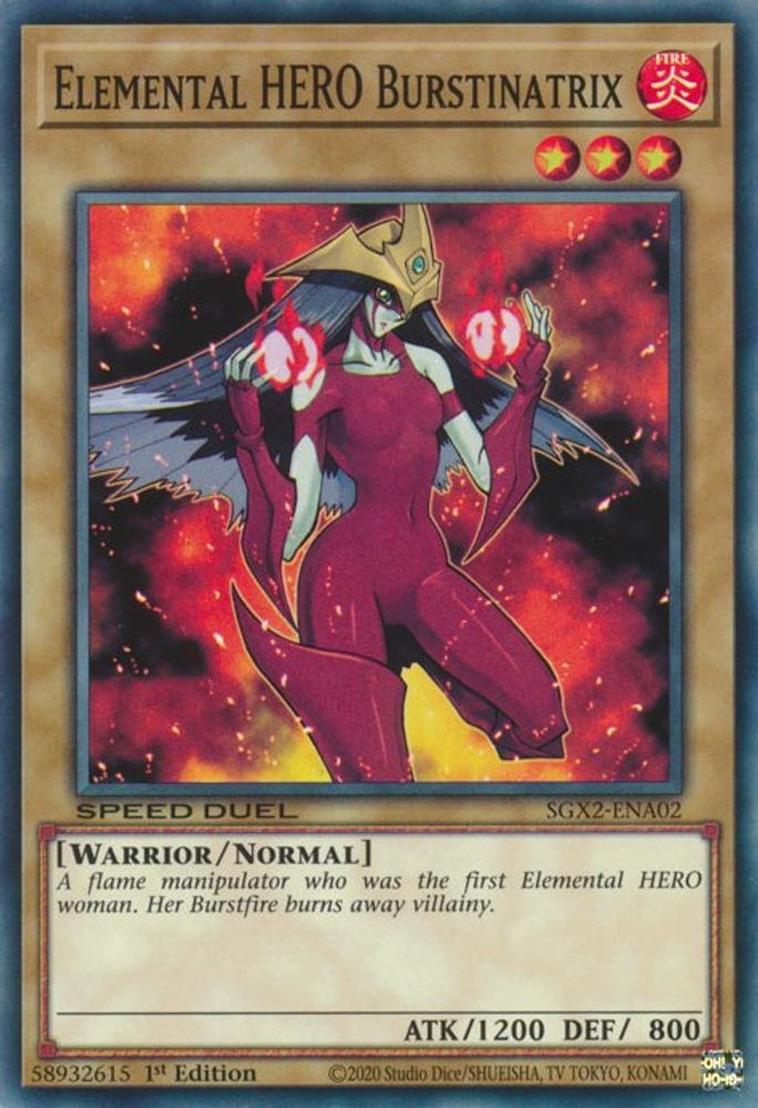 Elemental HERO Burstinatrix, 1st-edition, front